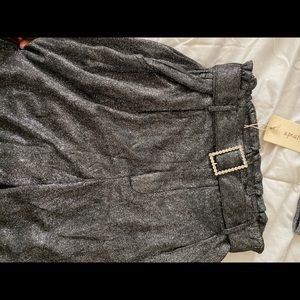 Silver glitter pants. Never worn with tags.